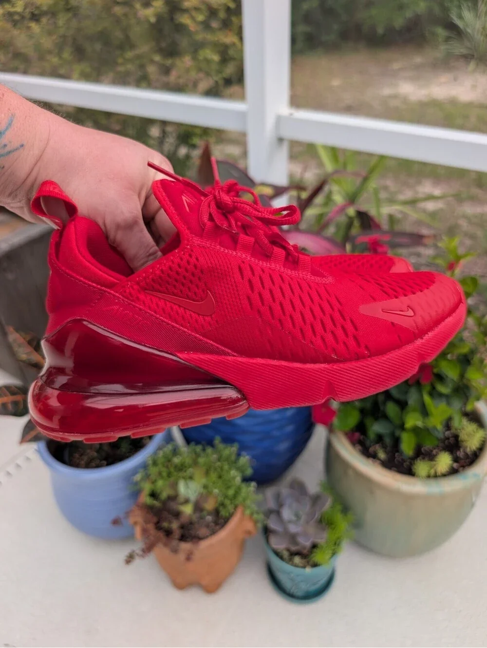 Nike Air Max 270 GS University Red Size 6.5Y Women's 8 CW6987-600 Like NWB